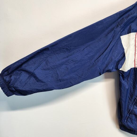 Vintage Wilson Tracksuit Jacket Mens XL Blue White Warmup Classic Fit Retro - Picture 5 of 14
